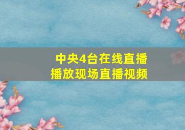 中央4台在线直播播放现场直播视频