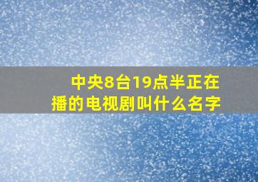 中央8台19点半正在播的电视剧叫什么名字