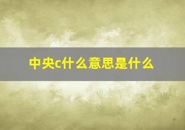 中央c什么意思是什么