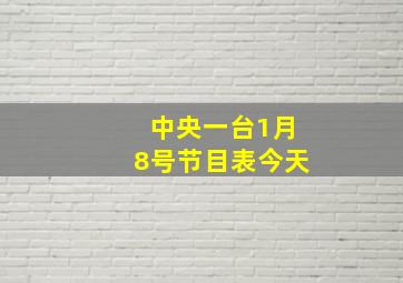 中央一台1月8号节目表今天