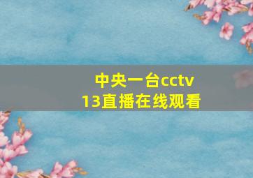 中央一台cctv13直播在线观看