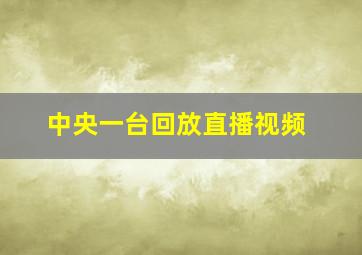 中央一台回放直播视频