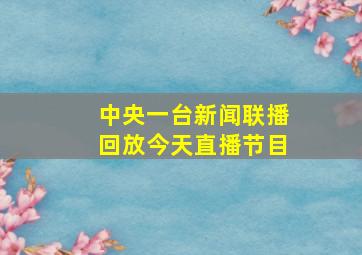 中央一台新闻联播回放今天直播节目