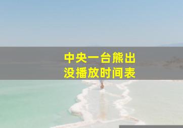 中央一台熊出没播放时间表