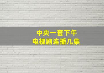 中央一套下午电视剧连播几集