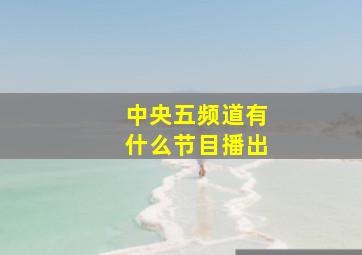 中央五频道有什么节目播出