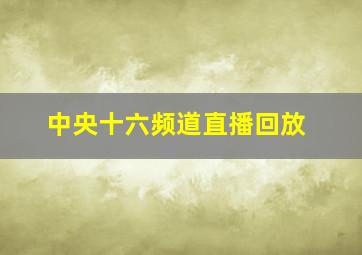 中央十六频道直播回放