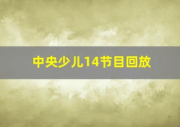 中央少儿14节目回放