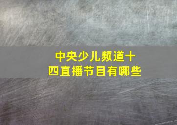 中央少儿频道十四直播节目有哪些