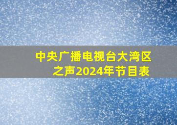 中央广播电视台大湾区之声2024年节目表