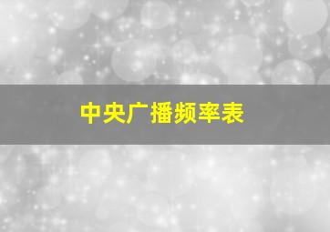 中央广播频率表