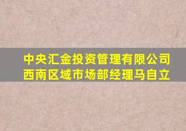 中央汇金投资管理有限公司西南区域市场部经理马自立