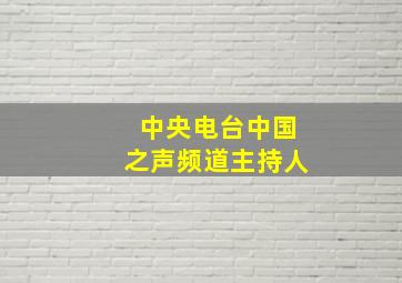 中央电台中国之声频道主持人