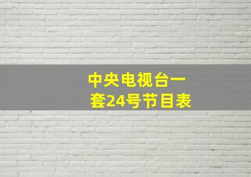 中央电视台一套24号节目表