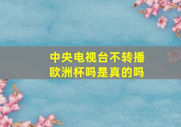 中央电视台不转播欧洲杯吗是真的吗