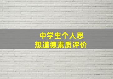 中学生个人思想道德素质评价