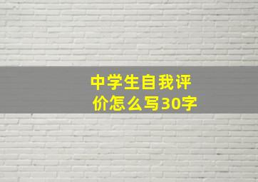 中学生自我评价怎么写30字