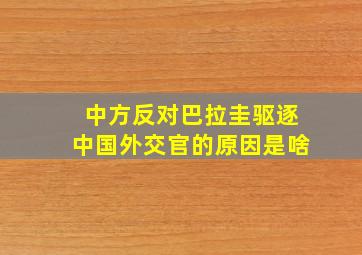 中方反对巴拉圭驱逐中国外交官的原因是啥