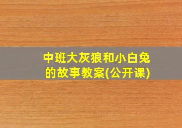 中班大灰狼和小白兔的故事教案(公开课)