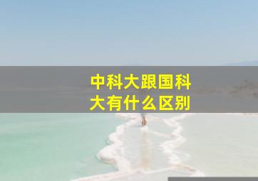 中科大跟国科大有什么区别