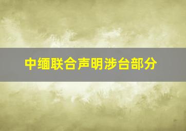 中缅联合声明涉台部分