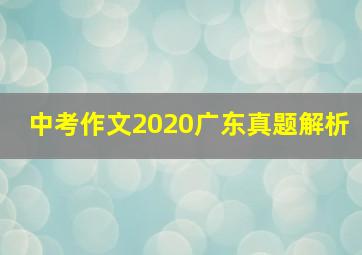 中考作文2020广东真题解析