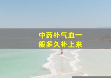 中药补气血一般多久补上来