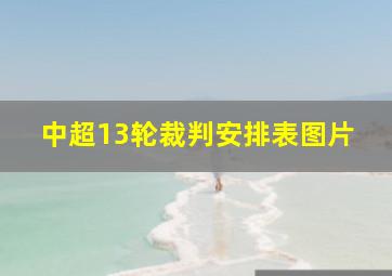 中超13轮裁判安排表图片