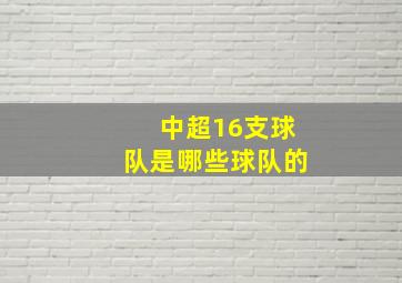 中超16支球队是哪些球队的