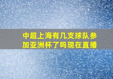 中超上海有几支球队参加亚洲杯了吗现在直播