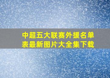 中超五大联赛外援名单表最新图片大全集下载