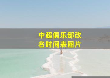 中超俱乐部改名时间表图片