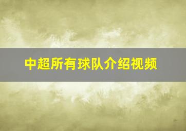 中超所有球队介绍视频