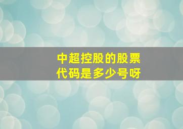 中超控股的股票代码是多少号呀