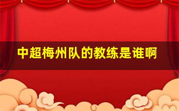 中超梅州队的教练是谁啊