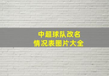 中超球队改名情况表图片大全