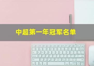 中超第一年冠军名单