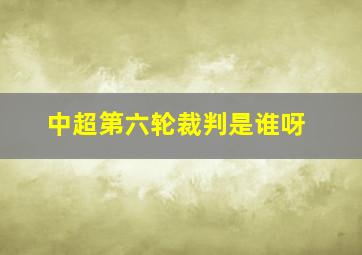 中超第六轮裁判是谁呀