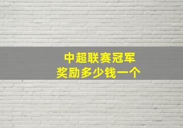 中超联赛冠军奖励多少钱一个