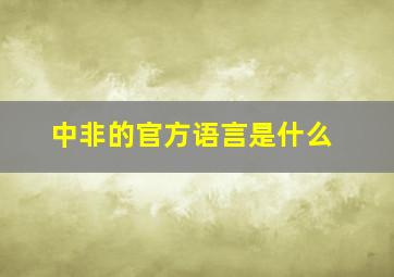 中非的官方语言是什么