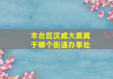 丰台区汉威大厦属于哪个街道办事处