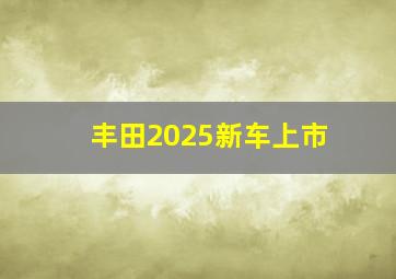 丰田2025新车上市