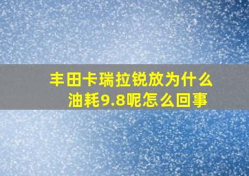 丰田卡瑞拉锐放为什么油耗9.8呢怎么回事