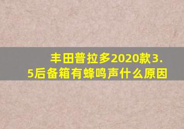 丰田普拉多2020款3.5后备箱有蜂鸣声什么原因