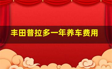 丰田普拉多一年养车费用