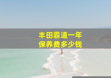 丰田霸道一年保养费多少钱