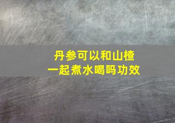 丹参可以和山楂一起煮水喝吗功效