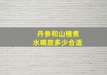 丹参和山楂煮水喝放多少合适