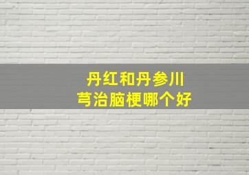 丹红和丹参川芎治脑梗哪个好