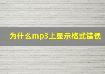 为什么mp3上显示格式错误